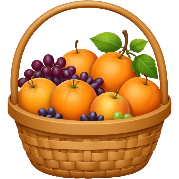 Orange basket with both food, drink and fruits emoji