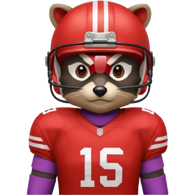 american football player raccoon red emoji