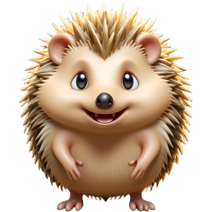Cinematic Comical Hedgehog Portrait Emoji, Head tilted dramatically with an exaggeratedly surprised expression and wide, comically expressive eyes, featuring a small, spiky body with quills that seem to dance with playful energy, Simplified yet hilariously expressive features, highly detailed, glowing with a slightly sassy woodland glow, high shine, dramatic yet playful, stylized with an air of cheeky hedgehog mischief, soft glowing outline, capturing the essence of a meme-worthy hedgehog that looks ready to roll its way into viral fame! emoji