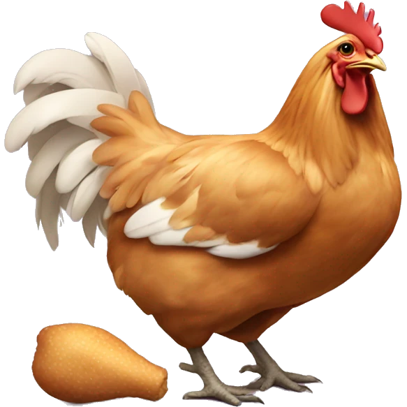 A chicken eating chicken emoji