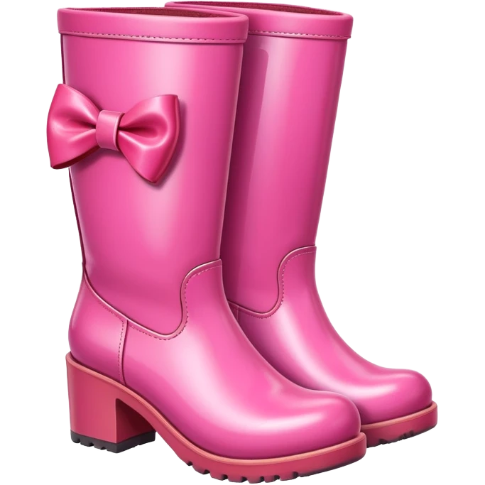 Botas rosas con moño  emoji