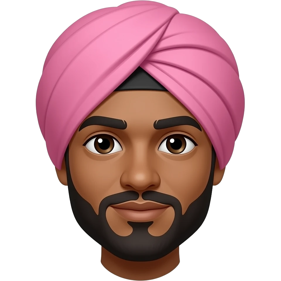 Man with dark skin and pink turban emoji