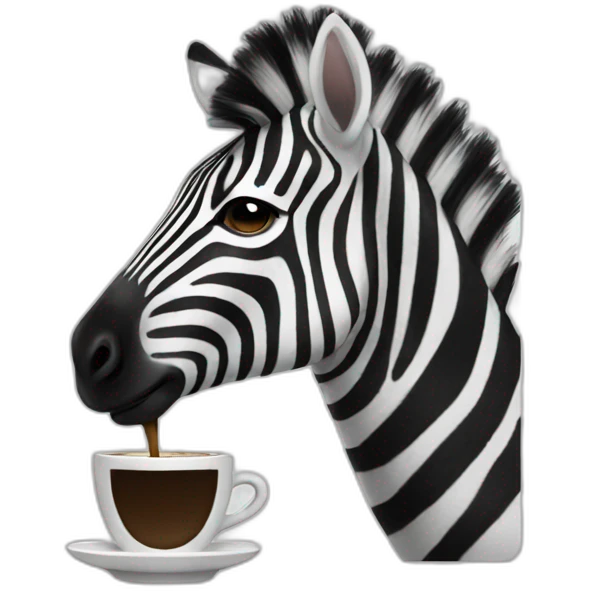 zebra drinking coffee emoji