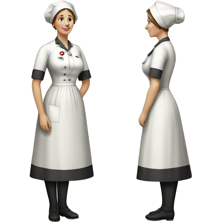 Full-length nurse 1870 emoji