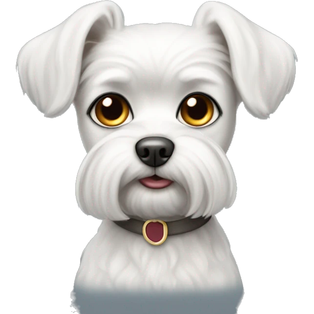 a small Maltese lapdog with long ears and a short-cropped muzzle emoji