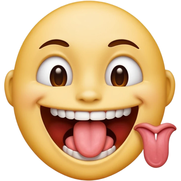Smexy emoji with tongue licking teeth emoji