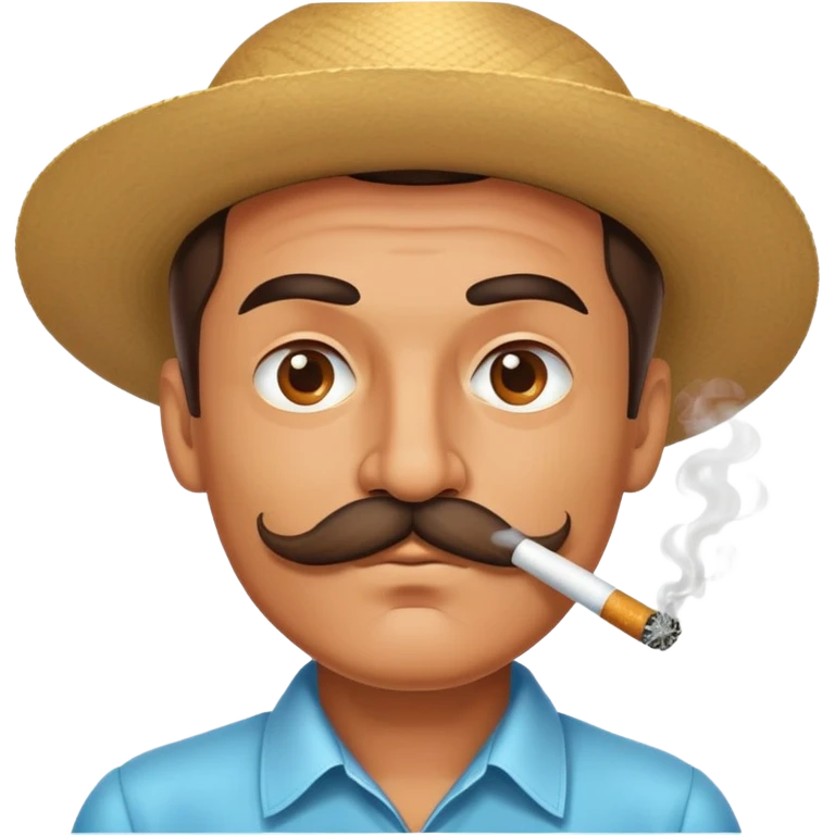 man with moustage smoking emoji