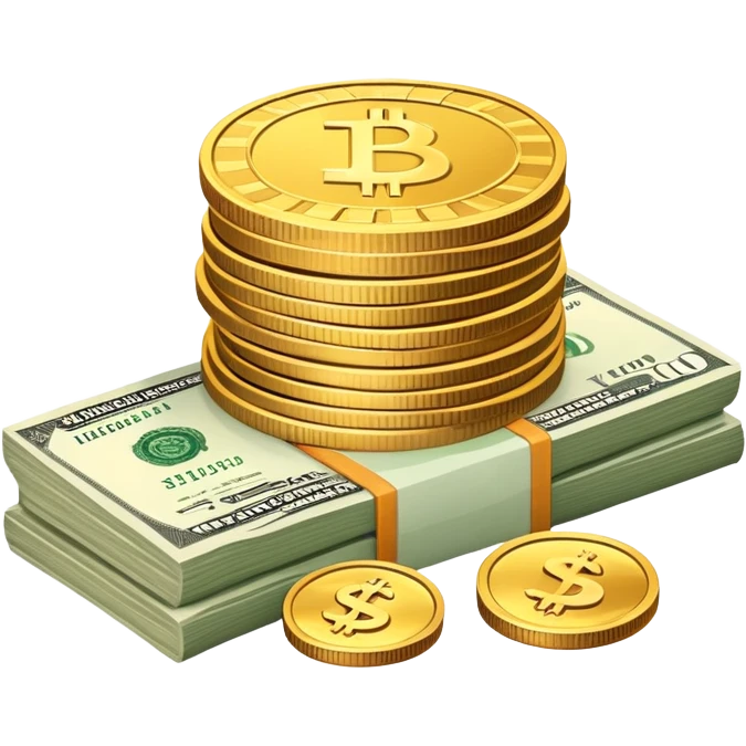stack of coins and a banknote symbolizing money in logistics emoji