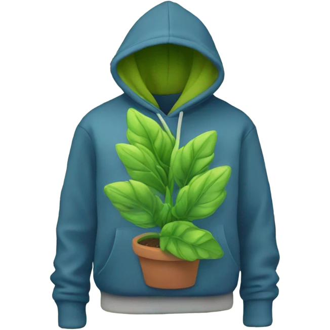 Plant wearing a hoodie emoji