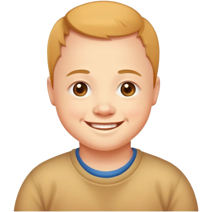 A friendly person with Down syndrome smiling emoji