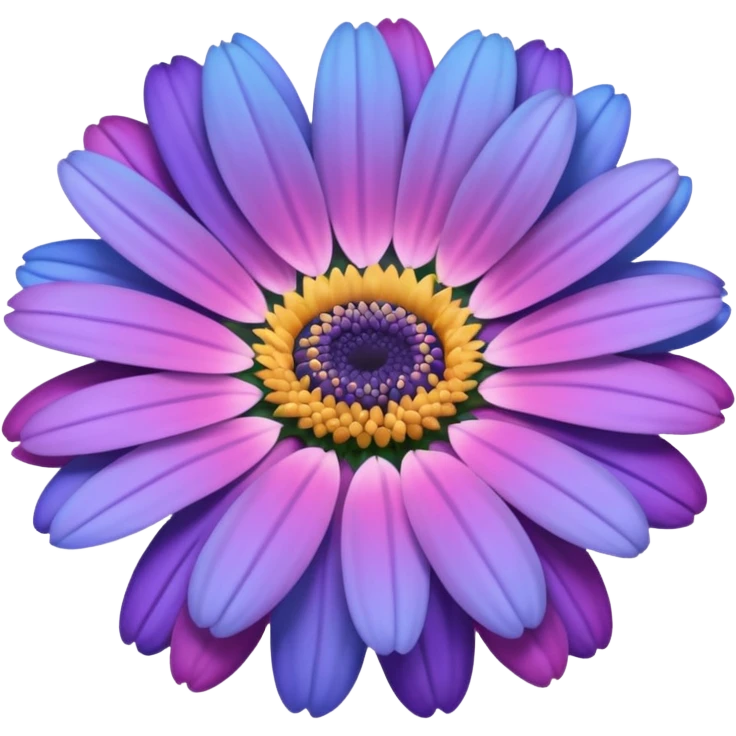 super realistic pink purple and blue transvaal daisy emoji