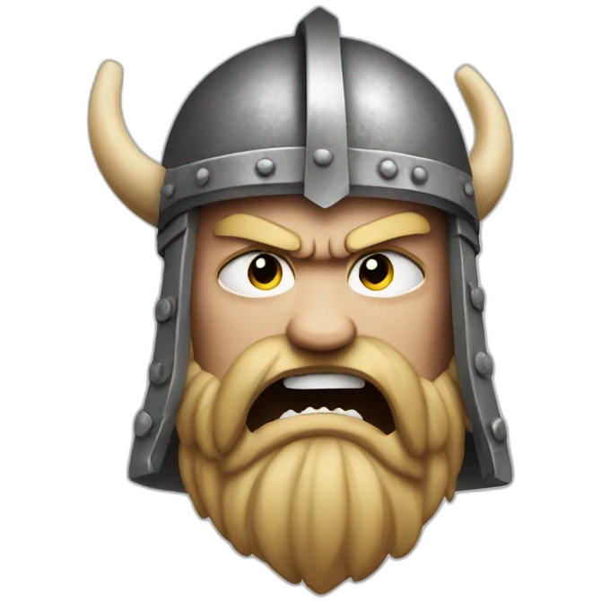 Angry viking head emoji