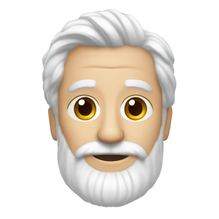 anciano con barba blanca, corona y del sevilla fc emoji
