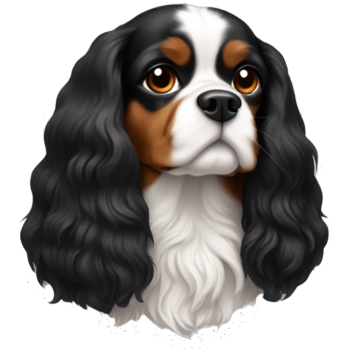 2 cavalier tricolor dogs emoji
