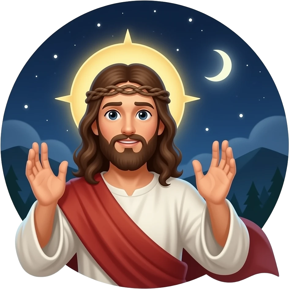 Judas betraying Jesus at night emoji
