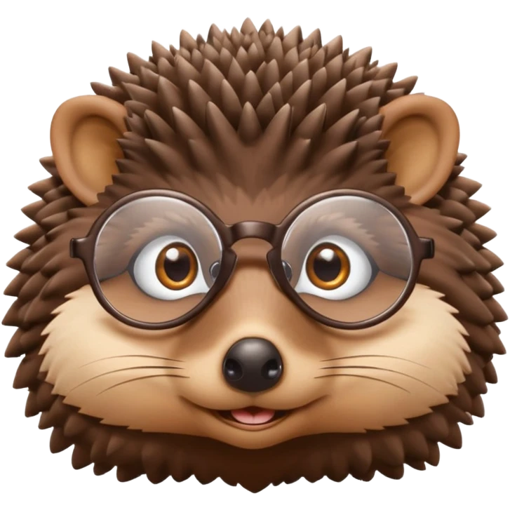 hedgehog with reading glass emoji