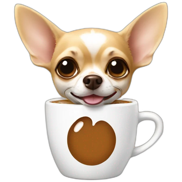 chihuahua drinks coffee emoji