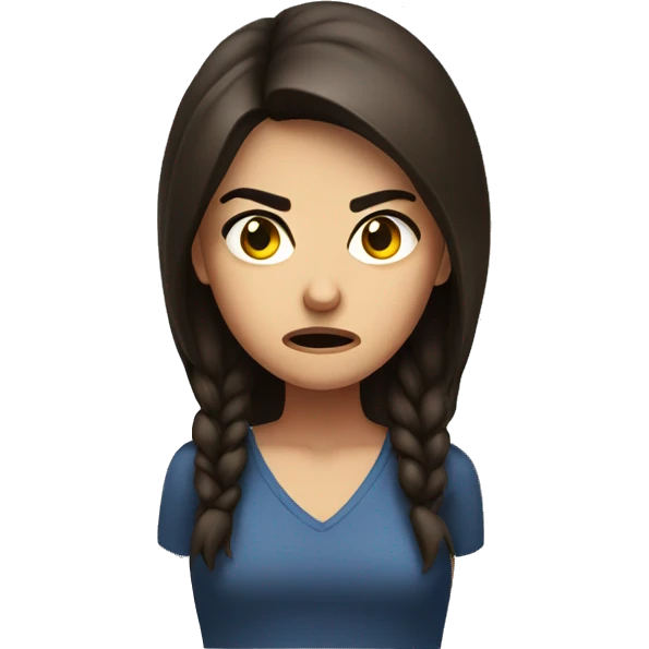 Angry brunette girl emoji