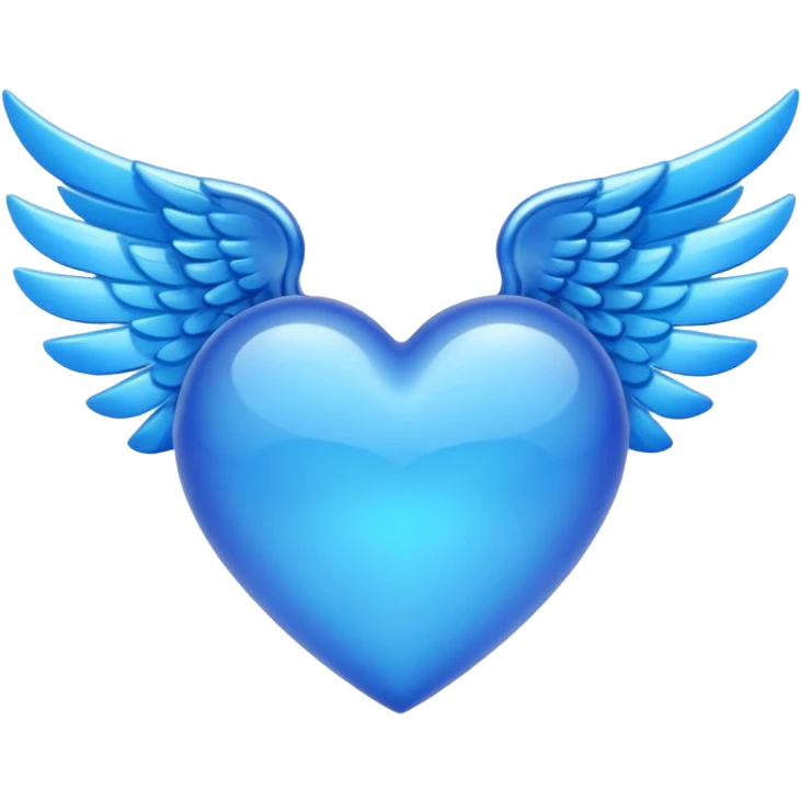 blue heart with wings emoji emoji