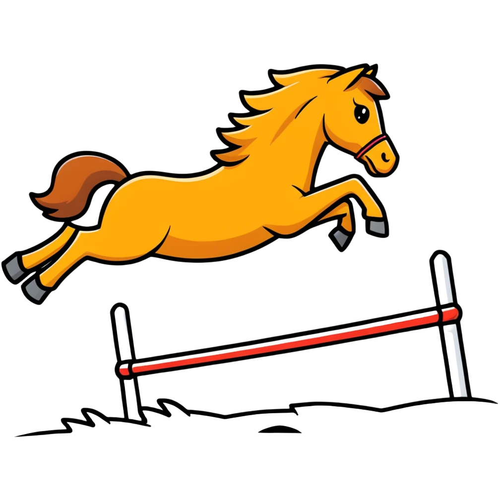 horse jumping over a dog emoji