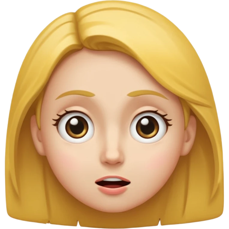 Face looking to the side with wide eyes and low mouth with raised eyebrows (the viral face for this is a bad idea, but we’re totally gonna do it together anyway) make it a girl and make them tilting their head to the side, looking at me with side eyes and mouth closed making a smiling frown face emoji