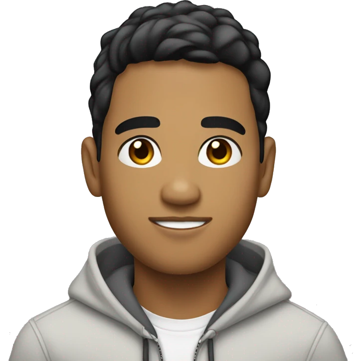 25-year old latino, light-brown skin, with black eyes and short hair, wearing a hoodie under a blazer emoji