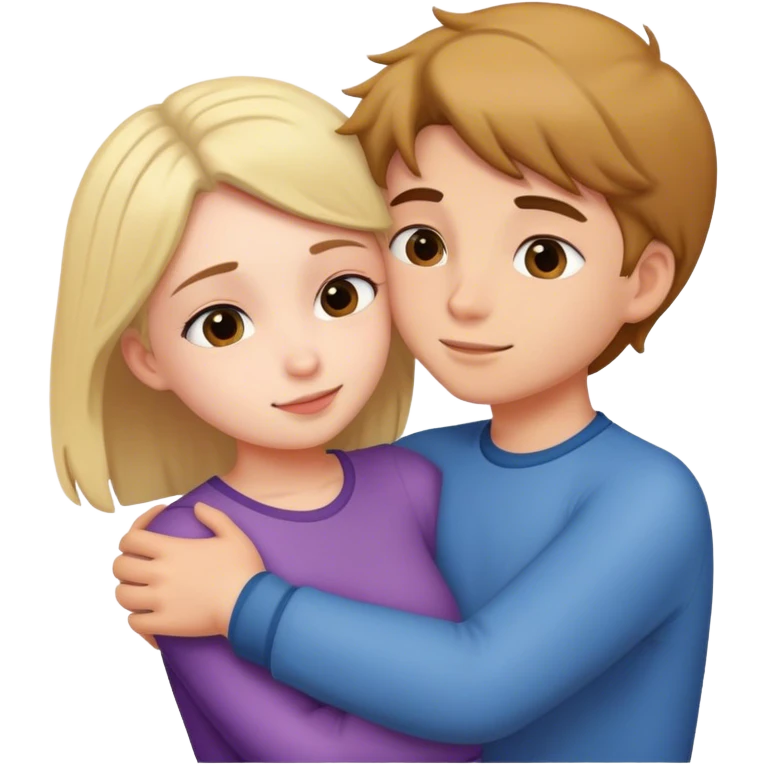 boy hugging girl emoji