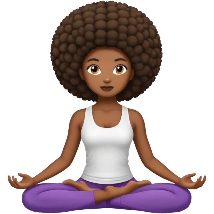 yoga mujer afro  emoji