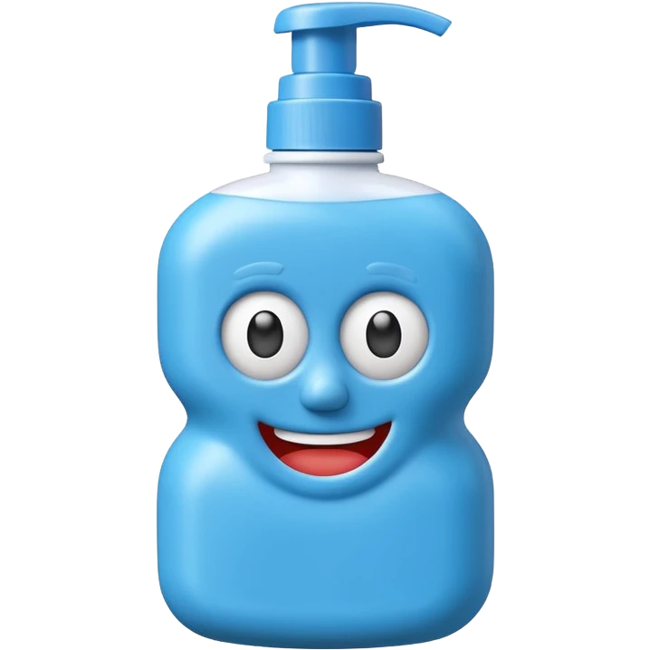 claymation style Harpic toilet cleaner bottle emoji