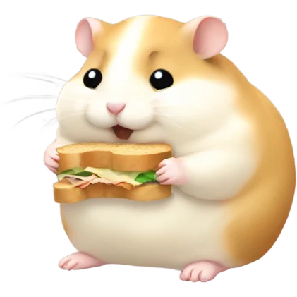 Fat hamster eating sandwiches  emoji