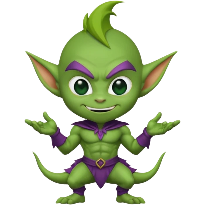 short green goblin, cute chibi full body emoji