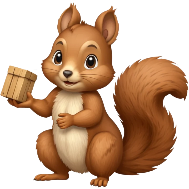 squirrel holding a small box with one hand emoji