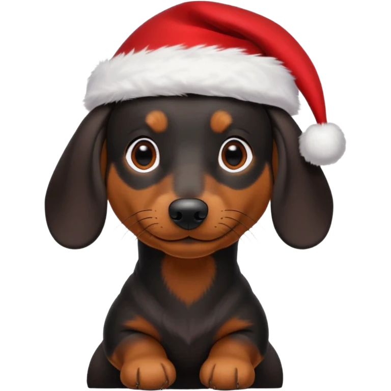 Black christmas dachshund  emoji