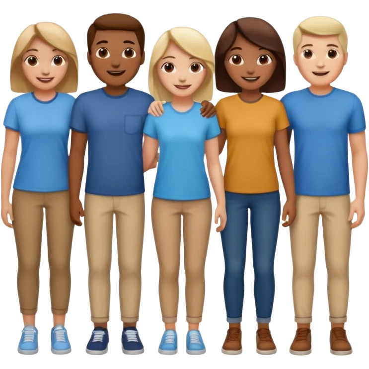 team wearing casual same clothes emoji