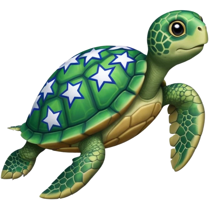 Turtle with stars jersey on  emoji