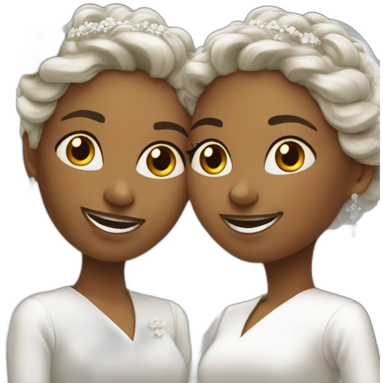 Mariage deux femmes blanches emoji