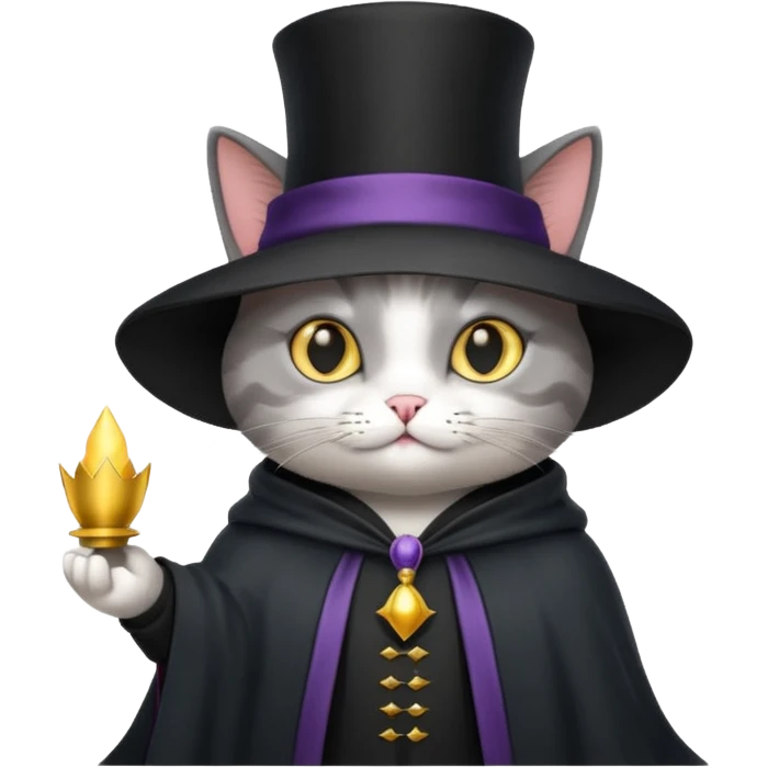 Chien magicien est chat avec un chapeau emoji