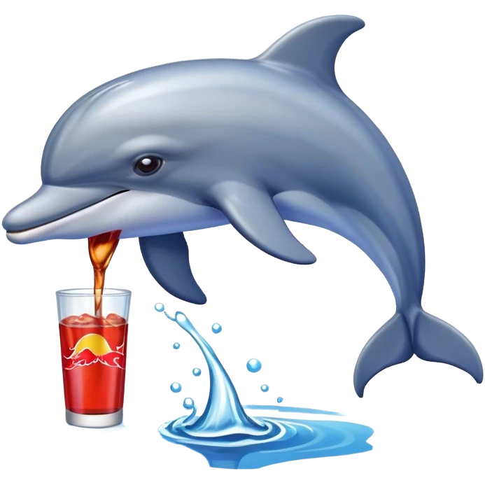 dolphin drinking redbull emoji