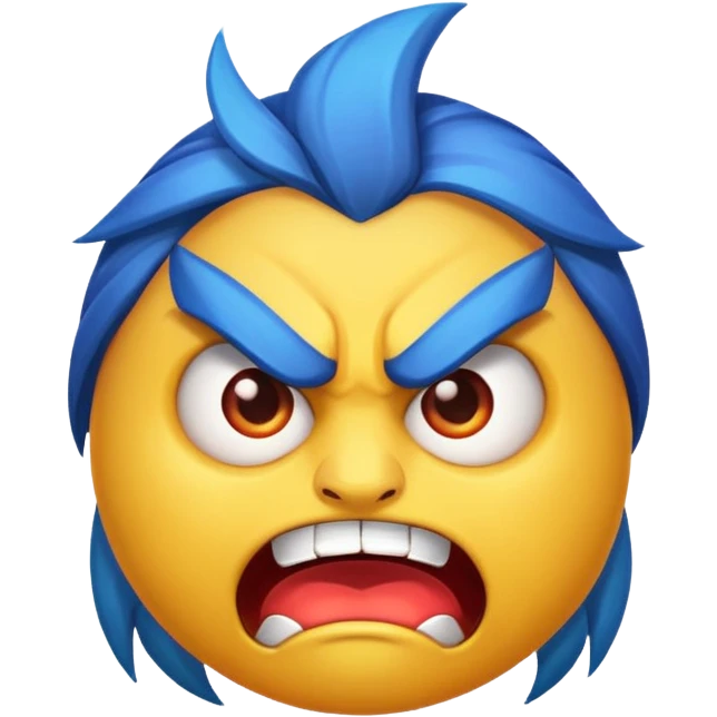 angry emoji of a unique Mobile Legends: Bang Bang character, bold expression, game elements emoji