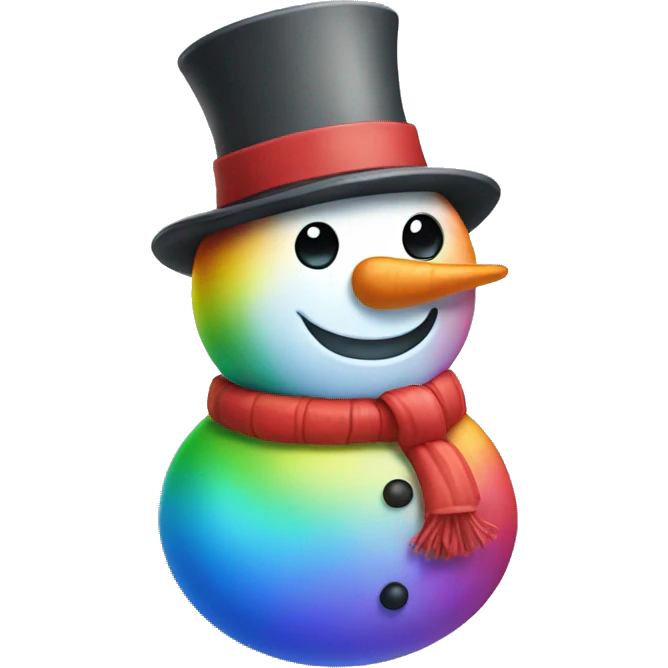 Rainbow snowman emoji