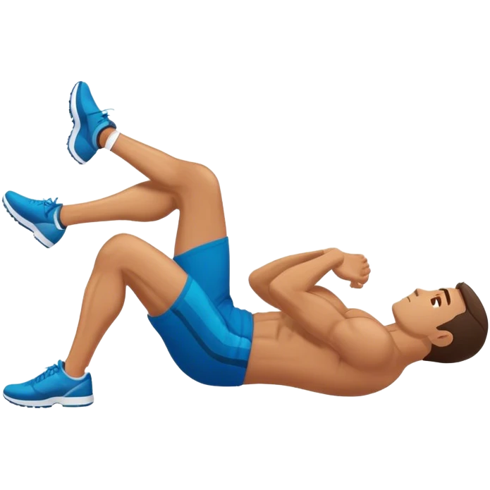 side-view of guy doing Abdominal Crunches emoji