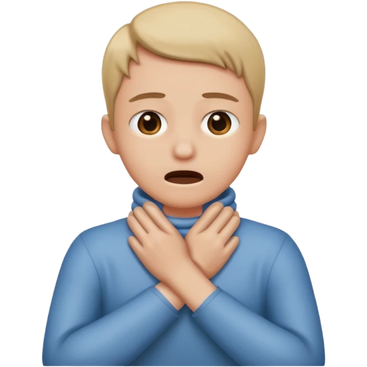 choking its neck with two hands crossed emoji