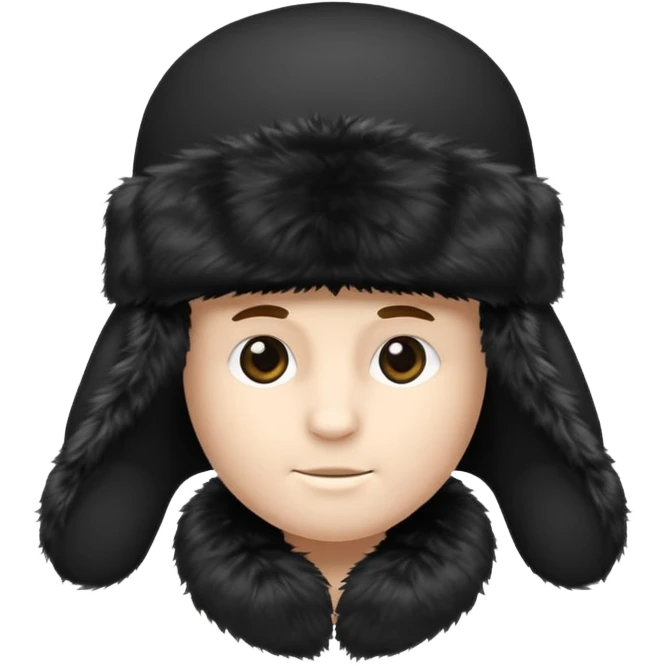 A blank Black ushanka hat emoji