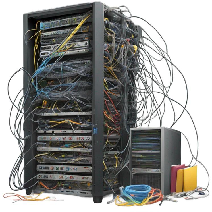 an untidy computer rack emoji