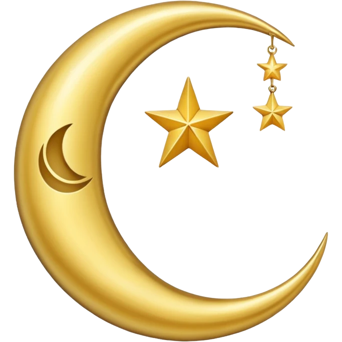 Star and Crescent emoji with black background and no face only star and crescent. emoji