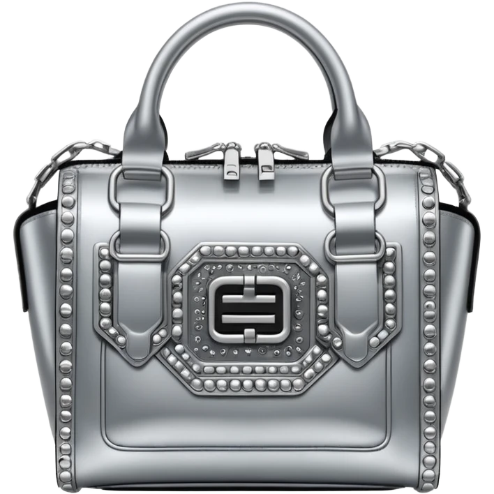 Ultra realistic Alexander Wang bag, in a cyberpunk aesthetic style with luxury embellishment  emoji