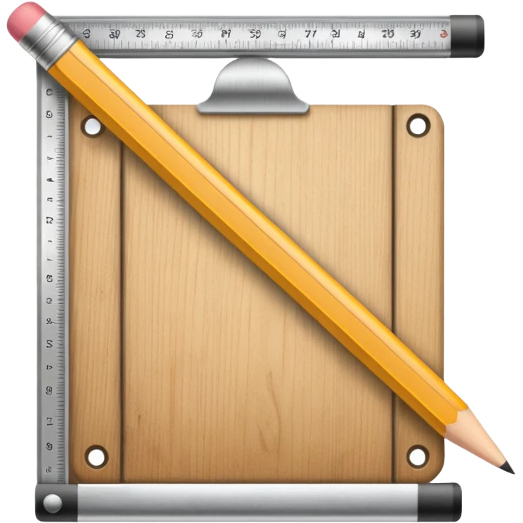 pencil and ruler crossing on a screen emoji