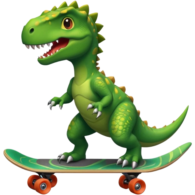Dinosaur on a skateboard emoji