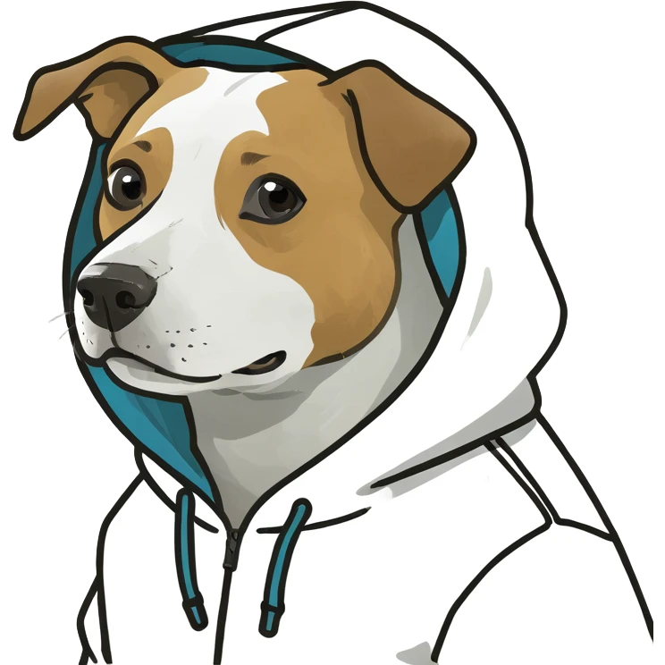 Dog wearing hoodie  emoji
