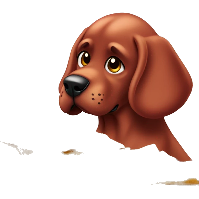 Clifford sniffing a pile  emoji
